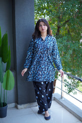 Farshi Shalwar blue - Brands Kahani